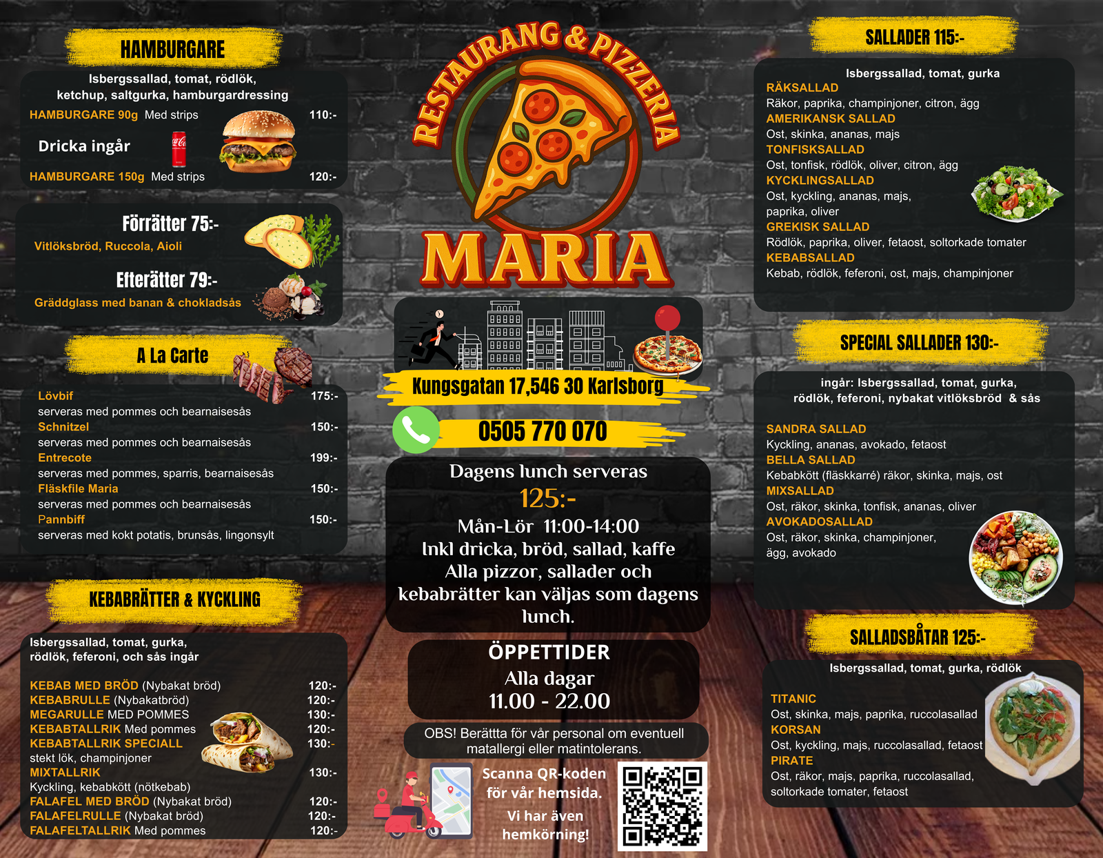 Restaurang & Pizzeria Pappers Menyer